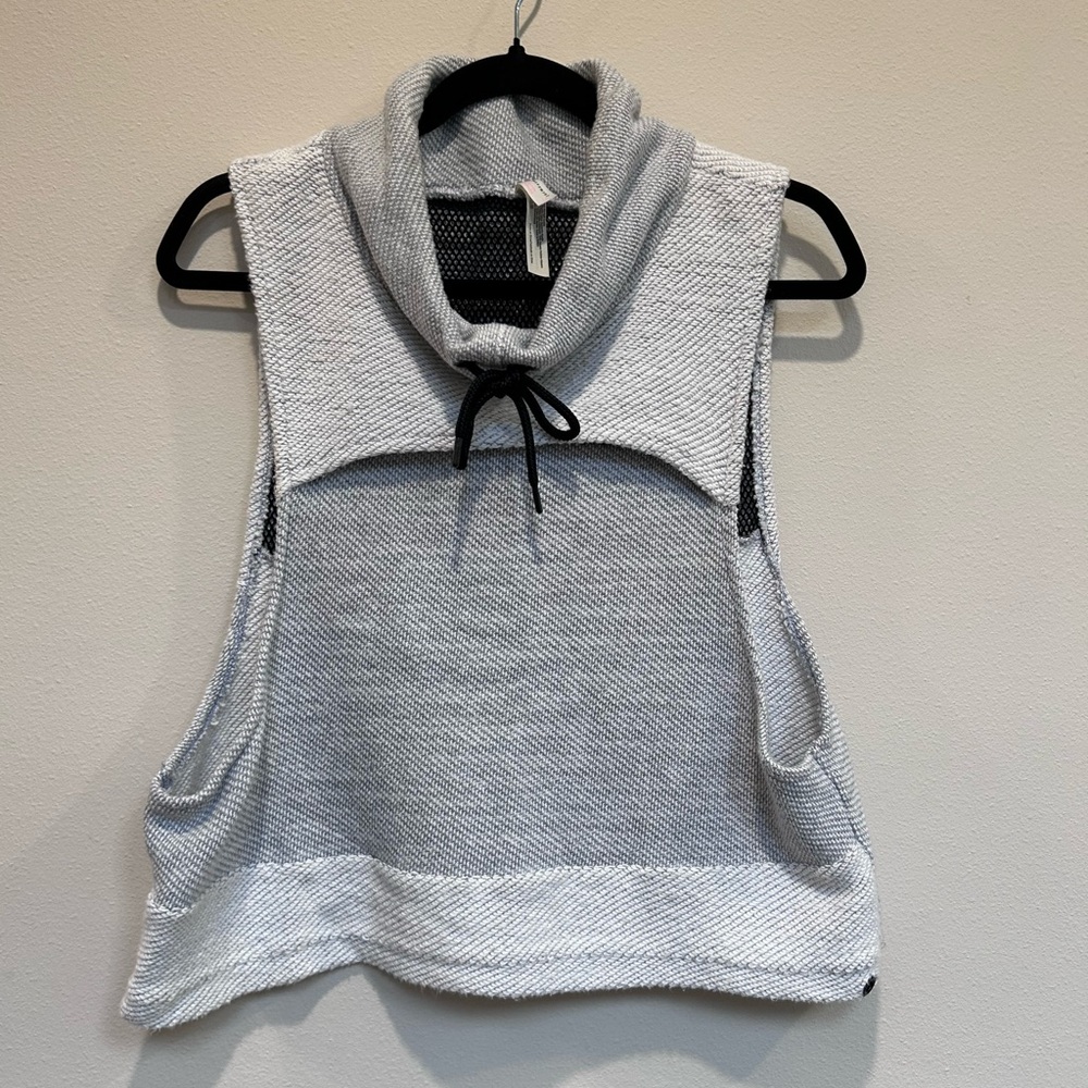 FP Movement by Free People Light Gray Cowl Neck Top, size S